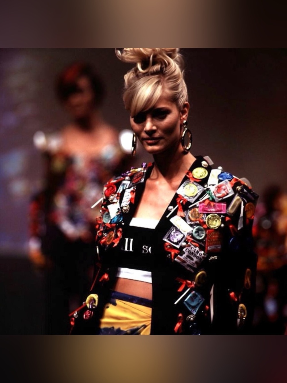 1990s Moschino “Never Accept Sweets from Strangers” Off the Shoulders Candy Top - Picture 8 of 8